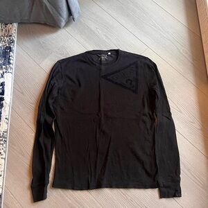 Guess Men's Black Long Sleeve Tee